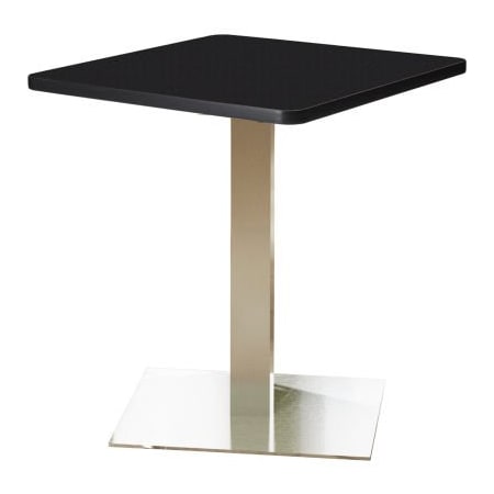 Safco Safco Bistro Series 30" Square Dining Height Restaurant Table W/Stainless Steel Base, Black CA30SLSTANT